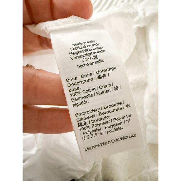 Madewell | NWT Pintucked Eyelet Mini Dress in White | Sz XXS - Picture 12 of 13